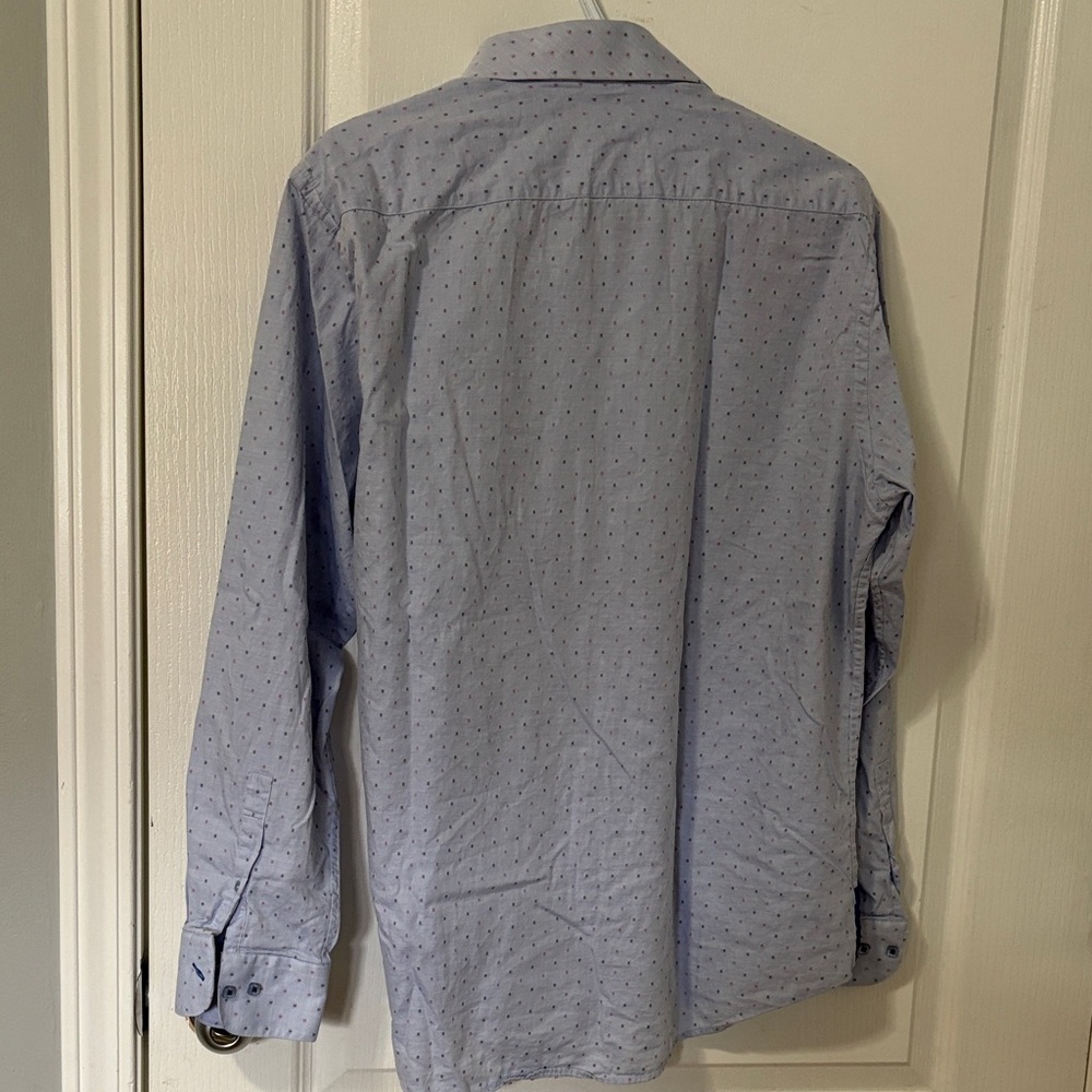 Andrew Fezza Light Blue Patterned Button-Down Shirt - Picture 6 of 6